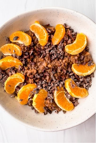 dark chocolate orange oatmeal a healthy high protein breakfast laura live well health coach