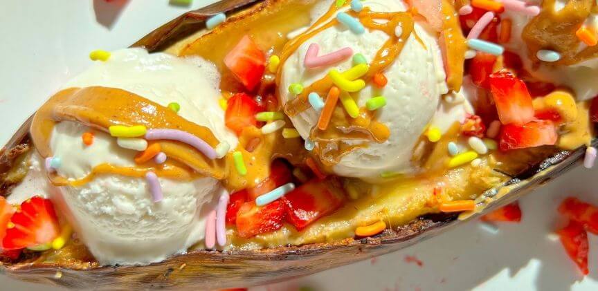 PB&J Air-Fried Banana Split