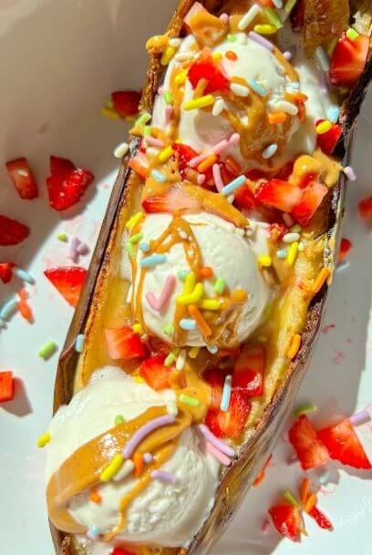 PB&J Air-Fried Banana Split