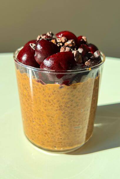 Chocolate Cherry Chia Pudding