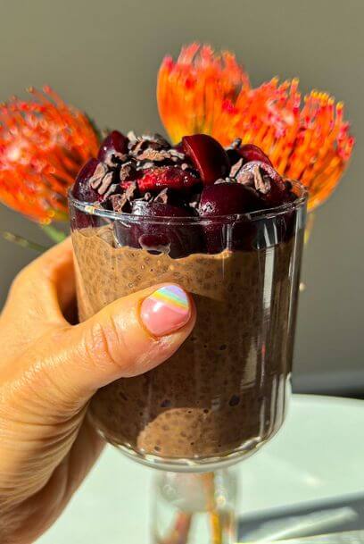 Chocolate Cherry Chia Pudding