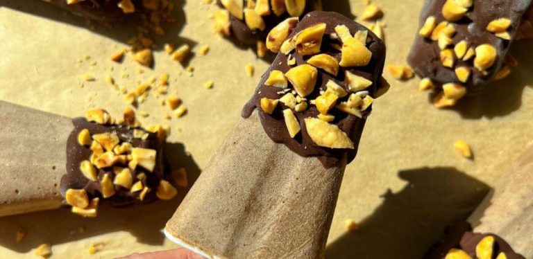 Peanut Butter Banana Protein Popsicles