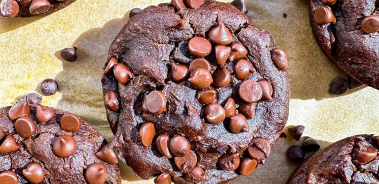 Flourless Double Chocolate Pumpkin Muffins