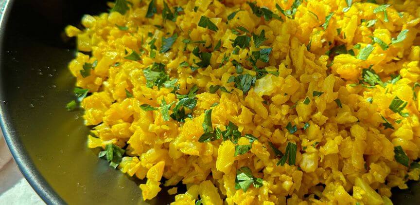 golden turmeric cauliflower rice