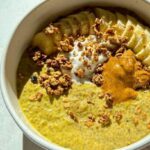 Golden milk chia seed pudding with turmeric
