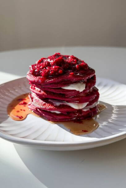 Pink Beet Protein Pancakes (baby/toddler friendly) gluten-free, dairy-free, baby-led weaning, toddler meals 