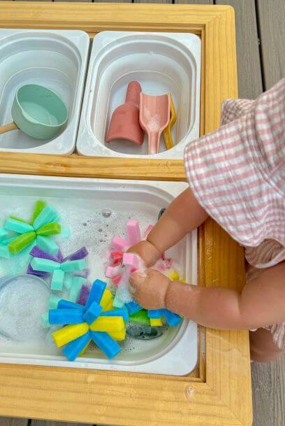Bubbles and Sponges Sensory Table for Toddlers: Easy 5-Minute Setup