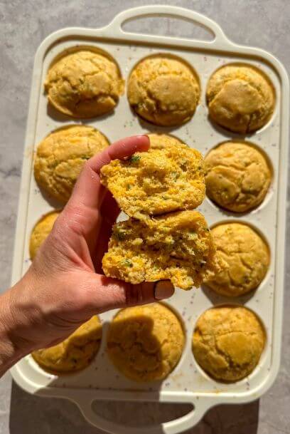 Cheesy Zucchini Cornbread Muffins (Gluten-Free & Dairy-Free Options)