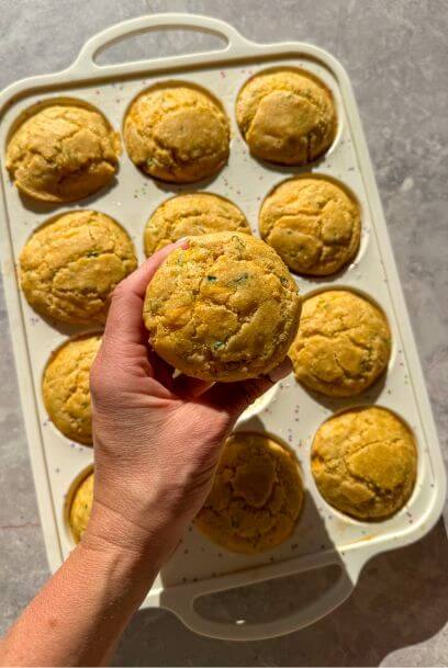 Cheesy Zucchini Cornbread Muffins (Gluten-Free & Dairy-Free Options)