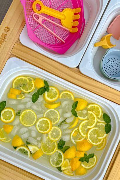 Lemon Water Sensory Table for Toddlers: A 5-Minute Summer Activity