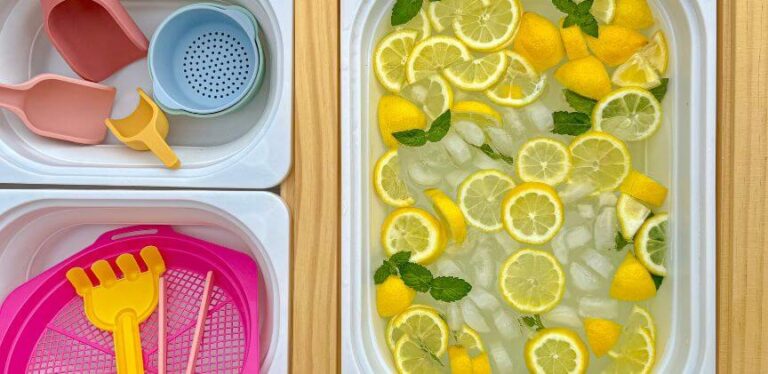 Lemon Water Sensory Table for Toddlers: A 5-Minute Summer Activity