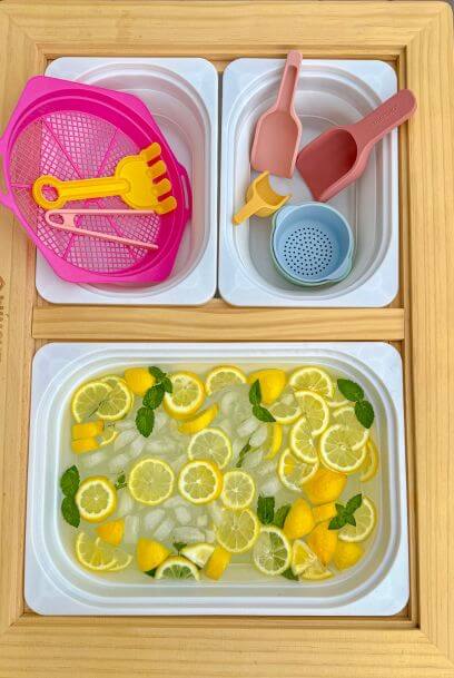 Lemon Water Sensory Table for Toddlers: A 5-Minute Summer Activity