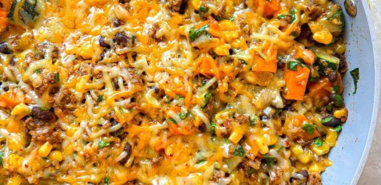 Healthy 30-Minute Beef Taco Skillet with Sweet Potatoes and Zucchini