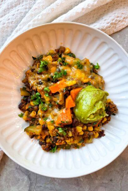 Healthy 30-Minute Beef Taco Skillet with Sweet Potatoes and Zucchini