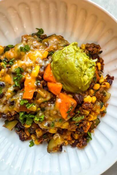 Healthy 30-Minute Beef Taco Skillet with Sweet Potatoes and Zucchini