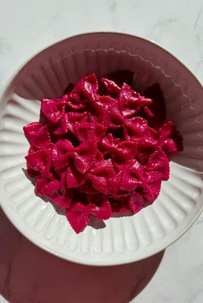 Creamy Pink Beet Pasta Sauce for Toddlers (High-Protein & Hidden Veggies)