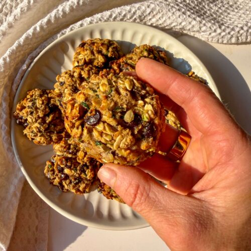 Zucchini Oatmeal Chocolate Chip Cookies easy healthy toddler kid friendly recipe breakfast cookie snack cookie