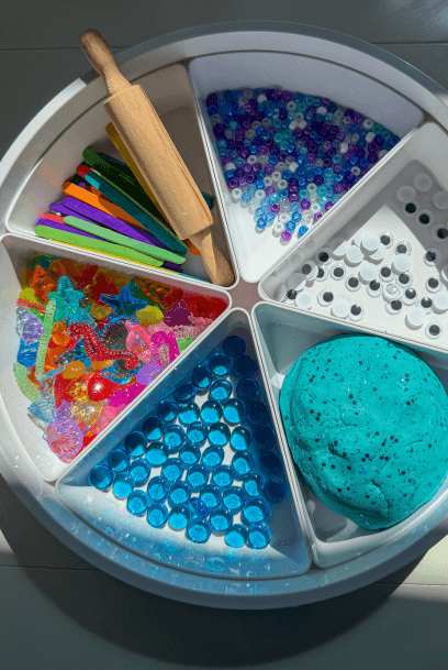 Ocean Playdough Activity: easy homemade ocean play and ocean playdough sensory activity for toddlers, preschool, and kids 